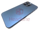 [IP15PMBH-BLT-A-NC] Apple iPhone 15 Pro Max Back / Battery Cover + Small Parts - Blue Titanium (Pulled - Grade A) (No Camera)