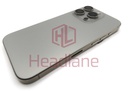 [IP15PRBH-NT-B-NC] iPhone 15 Pro Back / Battery Cover + Small Parts - Natural Titanium (Pulled - Grade B) (No Camera)