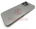 [IP15PMBH-NT-B-NC] Apple iPhone 15 Pro Max Back / Battery Cover + Small Parts - Natural Titanium (Pulled - Grade B) (No Camera)