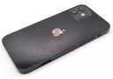 [IP12BH-BK-A-NC] iPhone 12 Back / Battery Cover + Small Parts - Black (Pulled - Grade A) (No Camera)