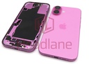 [IP16BH-PK-A] Apple iPhone 16 Back / Battery Cover + Small Parts - Pink (Pulled - Grade A)