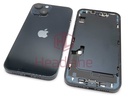 [IP14BH-MN-A] iPhone 14 Back / Battery Cover + Small Parts - Black (Pulled - Grade A)