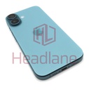 [IP16BH-TL-NC-A] Apple iPhone 16 Back / Battery Cover + Small Parts - Teal (Pulled - Grade A) (No Camera)