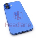 [IP16BH-UB-A] Apple iPhone 16 Back / Battery Cover + Small Parts - Ultramarine (Pulled - Grade A)