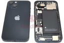 [IP13BH-BK-B] iPhone 13 Back / Battery Cover + Small Parts - Black (Pulled - Grade B)