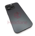 [IP16PRBH-BT-A-NC] Apple iPhone 16 Pro Back / Battery Cover + Small Parts - Black Titanium (Grade A) (No Camera)