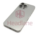 [IP15PMBH-NT-C] Apple iPhone 15 Pro Max Back / Battery Cover + Small Parts - Natural Titanium (Pulled - Grade C)