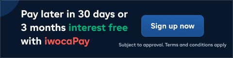 Pay later in 30 days or 3 months interest free with iwocaPay.